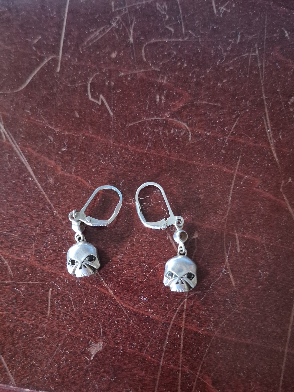 Silver Skull Dangle Earrings - Women's Gothic Accessories